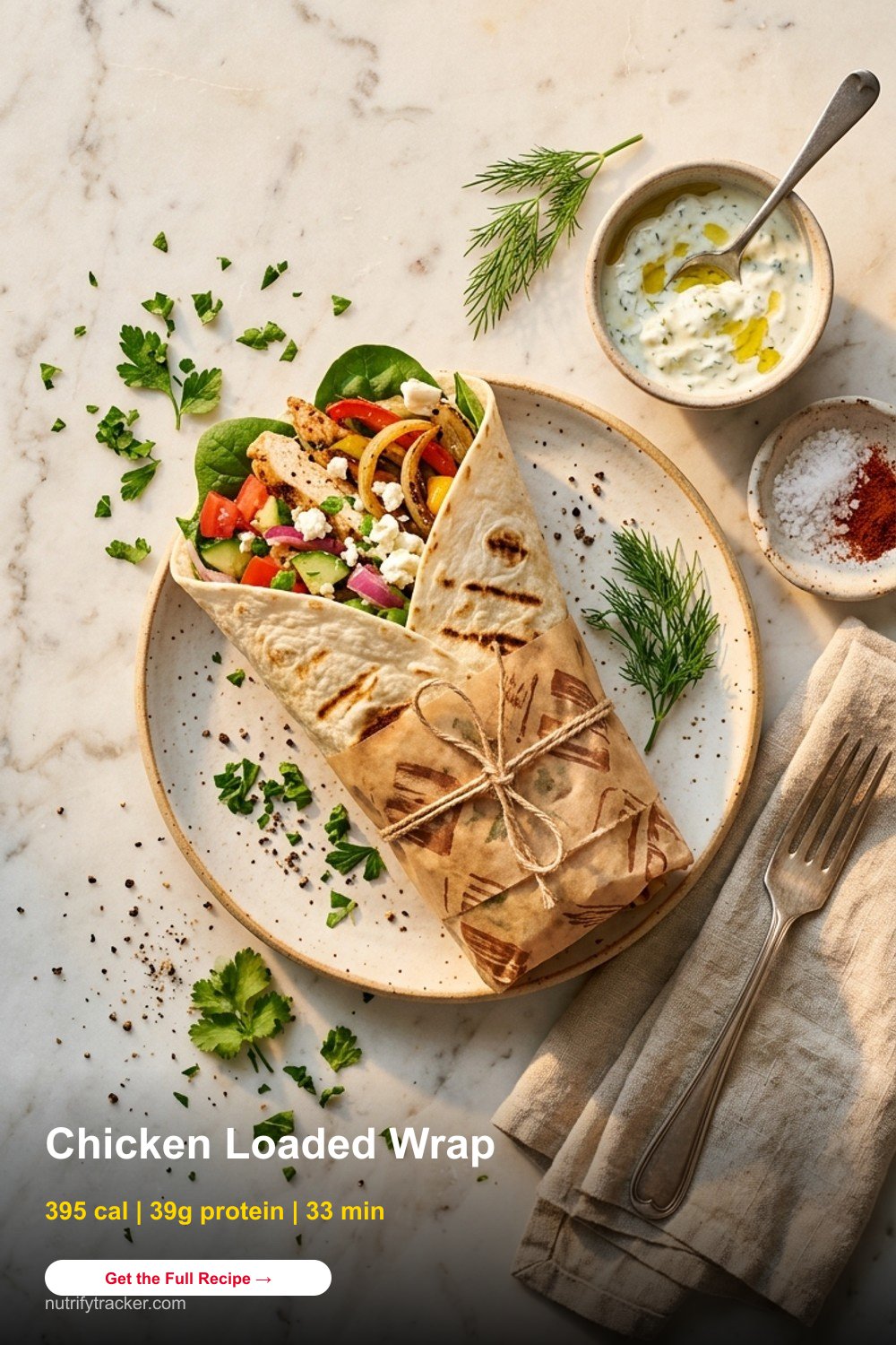 Chicken Loaded Wrap Recipe (39g Protein)